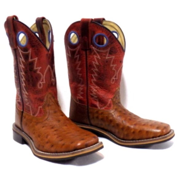 Smoky Mountain Youth #3752C Ostrich Embossed Leather Cowboy Boots – Size: 2 - Picture 10 of 11